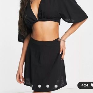 ASOS Black Wrap Mini Skirt